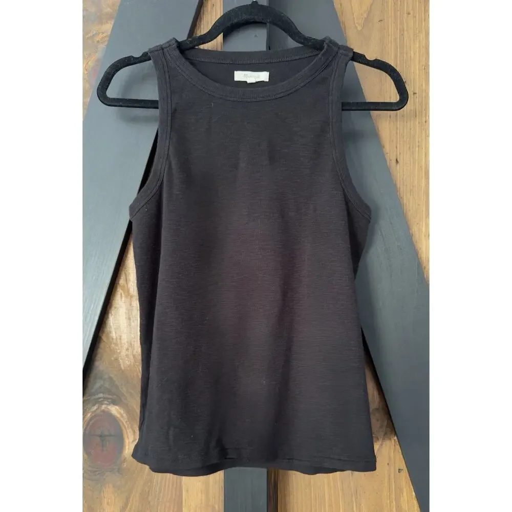 Madewell Black Collarbone Tank Top Size L - Picture 1 of 5